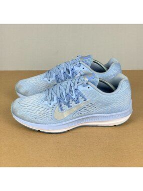 Nike Zoom Winflo 5 Athletic Shoes Womens 9.5 Light Blue Silver Breathable
